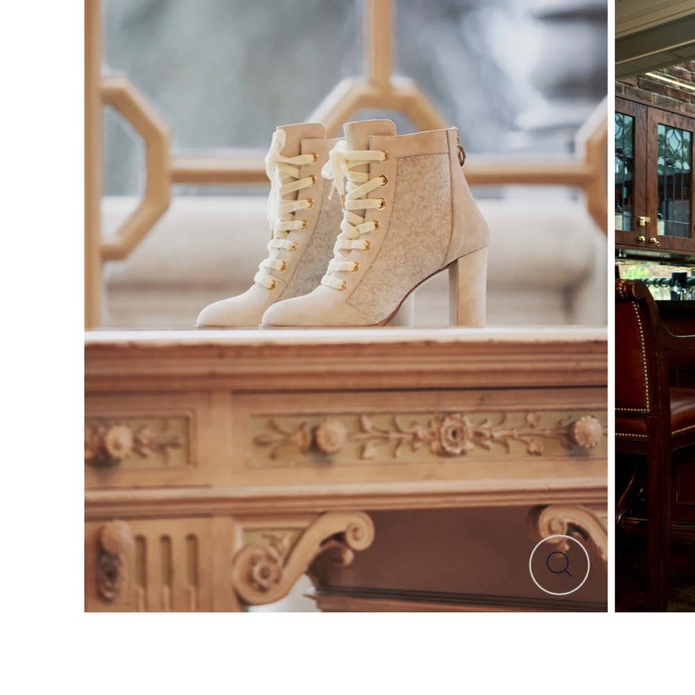 Chic Cream Lace-Up Heeled Boots